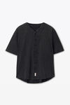 Alexander Wang washed black oversized baseball shirt in cotton jersey