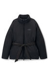 Alexander Wang black puffer coat with dome logo patch
