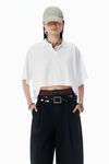 Alexander Wang vintage white 白色徽标短款平纹针织 t 恤