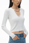 Alexander Wang soft white 徽标铭牌短款衬衫