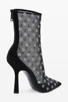 alexander wang delphine 105 bootie in mesh/crystal black