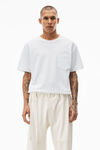 Alexander Wang white unisex pocket tee in high twist jersey