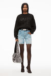 alexander wang 铆钉皮革中号新月流浪包 black