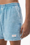 Alexander Wang washed blue 厚实棉质平纹针织布休闲版型短裤