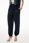 alexander wang puff logo sweatpant in glitter terry nine iron