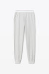 alexander wang unisex jogger in cotton waffle thermal  heather grey