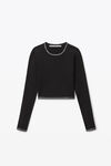 alexander wang 密织尼龙徽标饰边套头衫 black