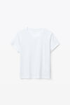 alexander wang puff logo shrunken tee in cotton jersey white