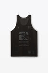 alexander wang star tank in athletic mesh black