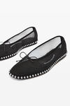 Alexander Wang black lina ballchain flat in mesh