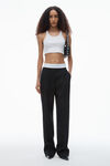 alexander wang pleated trouser in wool tailoring black