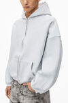 Alexander Wang light heather grey 徽标刺绣加大号棉质卫衣