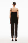 alexander wang fringe tank mini dress in compact nylon black