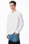 Alexander Wang white unisex long sleeve tee in high twist jersey