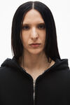 Alexander Wang faded black 棉质短款拉链连帽衫
