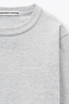 alexander wang kids logo long sleeve tee in essential jersey light heather grey