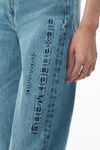 Alexander Wang vintage light indigo 压纹徽标装饰 ez 中腰牛仔裤