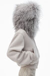 Alexander Wang washed oyster white 蒙古帽式连帽衫
