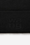 alexander wang logo beanie in soft stretch wool black