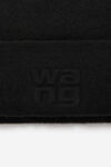 alexander wang logo beanie in soft stretch wool black