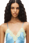 alexander wang butterfly cami top in silk charmeuse dark oxford blue