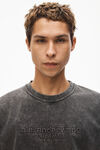 alexander wang embossed logo tee in compact jersey acid black