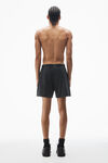 Alexander Wang washed black 厚实棉质平纹针织布休闲版型短裤