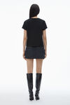 Alexander Wang black puff logo shrunken tee in cotton jersey