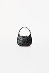 alexander wang w legacy micro hobo bag in croc leather black