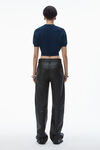 Alexander Wang navy 徽标压纹罗纹针织 t 恤