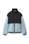 alexander wang 牛仔尼龙拼接夹克 light indigo fade