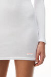 Alexander Wang white 罗纹棉长袖圆领连衣裙