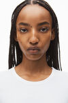 Alexander Wang white short-sleeve bodysuit in rib-knit jersey