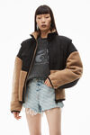 Alexander Wang pebble bleach bite 徽标装饰牛仔短裤