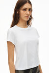 alexander wang puff logo shrunken tee in cotton jersey white