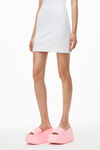 alexander wang mini dress in textured logo jacquard white
