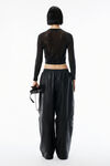 Alexander Wang black cropped cardigan in clear bead hotfix