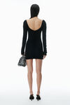 Alexander Wang black 褶饰长袖迷你连衣裙