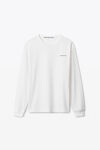 Alexander Wang white unisex long sleeve tee in high twist jersey