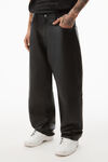 alexander wang baggy jean in plonge leather black