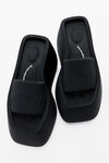 alexander wang taji platform slide sandal in lycra black