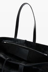 Alexander Wang black punch tote bag in crackle patent leather