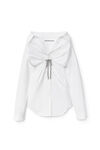 alexander wang 棉质府绸水晶打结扭花连衣裙 white