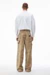Alexander Wang weathered tan rounded carpenter jeans with weathered flocking