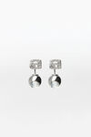alexander wang belly button earring in stainless steel shiny silver