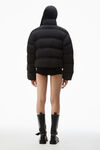 Alexander Wang black cropped puffer coat with reflective logo