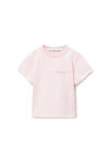 Alexander Wang light pink 粉色紧身做旧徽标 t 恤