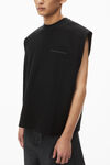 Alexander Wang black 棉质立体标志肌肉背心