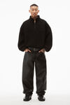 alexander wang 毛圈布半拉链运动衫 black
