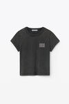 Alexander Wang acid black shrunken tee in acid wash jersey